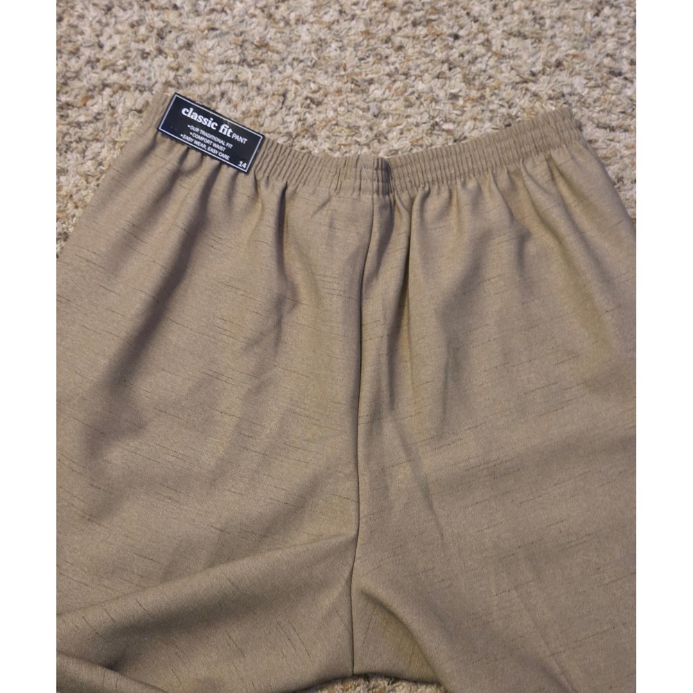NWT Alfred Dunner Classic Fit Trouser Pants Women's Size‎ 14 Tan - Picture 7 of 8